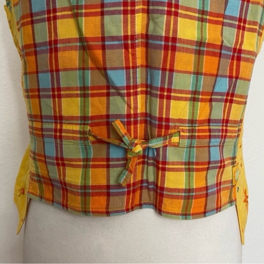 Vintage RARE Oilily Golden Yellow Embroidered Button Vest Waistcoat Size XL - Picture 10 of 16